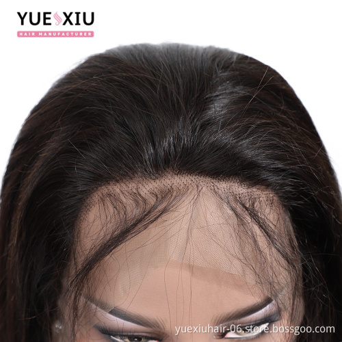 13*4 Lace Front Wig With Baby Hair Brazilian Virgin Human Hair Wigs With Bangs Silky Straight
